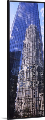 Low angle view of reflection of a building on an another building, Charlotte, North Carolina