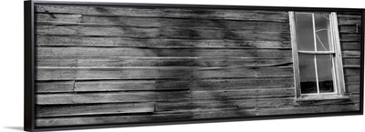 Low angle view of the window of a log cabin, Bodie State Historic Park, Californian Sierra Nevada, California