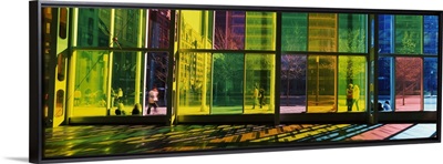 Multi colored glass in a convention center Palais De Congres De Montreal Montreal Quebec Canada