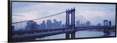 New York State, New York City, Manhattan Bridge, Skyscrapers in a city