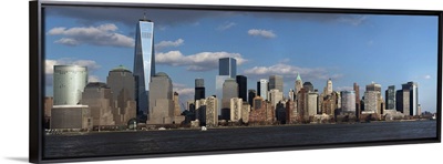 NYC Skyline on water featuring One World Trade Center