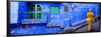 Rear view of a woman walking on the street Jodhpur Rajasthan India