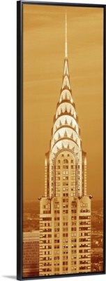 Sepia tone close up of the Chrysler Building at sunset, NYC