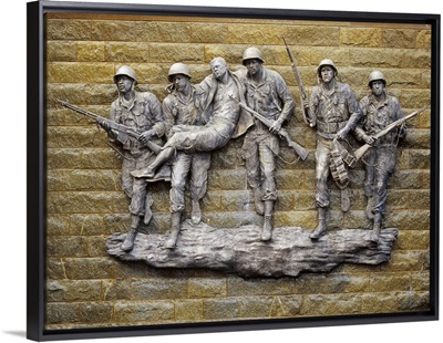 Statues of soldiers at a war memorial, New Jersey Korean War Memorial, Atlantic City, New Jersey