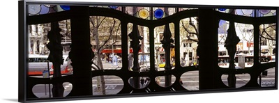 Street viewed through a building, Casa Batllo, Passeig De Gracia, Barcelona, Spain