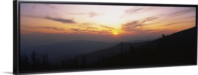 Sunset over a mountain range, Clingmans Dome, Great Smoky Mountains National Park, Tennessee