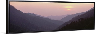 Sunset over a mountain, Smoky Mountain National Park