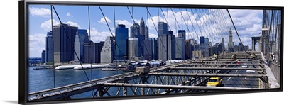 Traffic on a bridge, Brooklyn Bridge, Manhattan, New York City, New York State