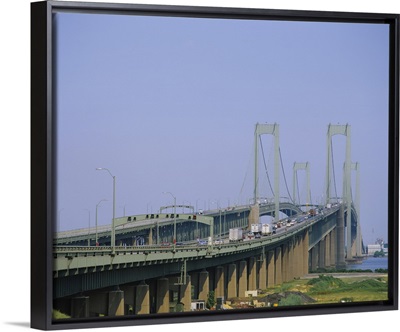 Traffic on a bridge, Delaware Memorial Bridge, Delaware River, Delaware