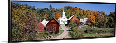 Vermont, Waits River, Village in autumn