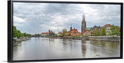 View of Oder river and Cathedral island in Wroclaw, Poland