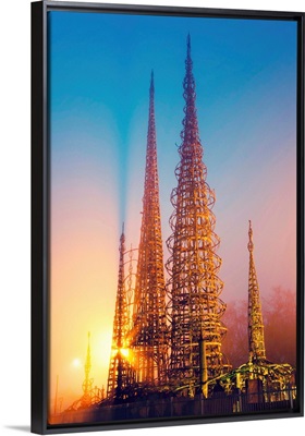 Watts Towers at dusk, Watts, Los Angeles, California