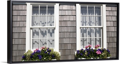 Window boxes on the windows of a house, Siasconset, Nantucket, Massachusetts