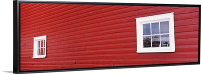 Windows in a red building, Knox Farm State Park, East Aurora, New York State