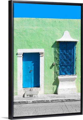 Campeche, Blue and Green Facade