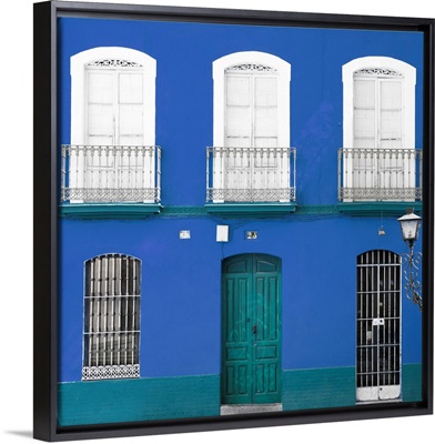 Made in Spain Square Collection - Blue Facade of Traditional Spanish Building