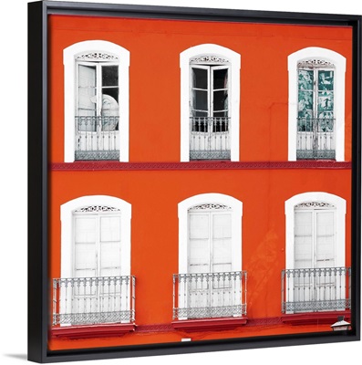 Made in Spain Square Collection - Orange Facade of Traditional Spanish Building