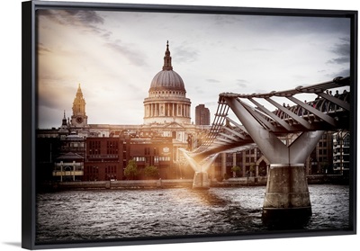 Millennium Bridge and St. Paul's Cathedral, London