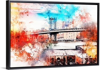 NYC Watercolor Collection - The Manhattan Bridge IV