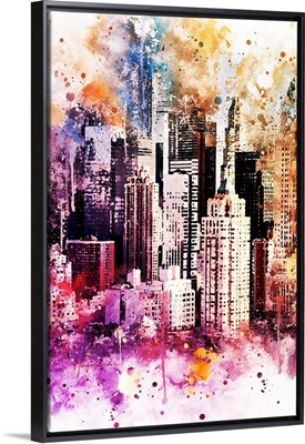 NYC Watercolor Collection - Times Square Skyscrapers