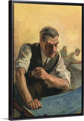 Architect with Plans