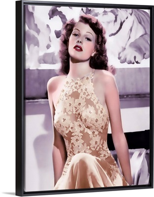 Rita Hayworth Colorized Floral Gown