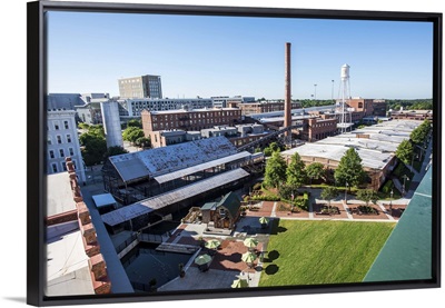 American Tobacco Historic District in morning sunlight, Durham, NC