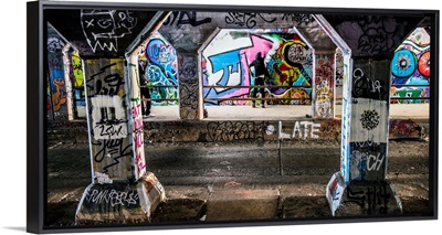 An Artist Paints The Walls Of The Krog Street Tunnel In Atlanta, Georgia