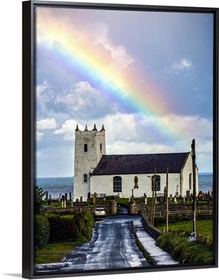 Ballintoy Parish Church with Rainbow, Northern Ireland
