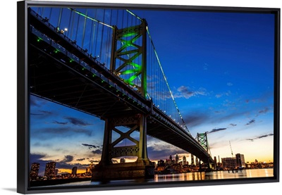 Ben Franklin Bridge in Philadelphia at Sunset