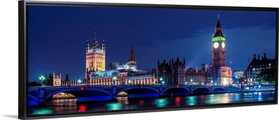 Big Ben And Victoria Tower At Night In London, England