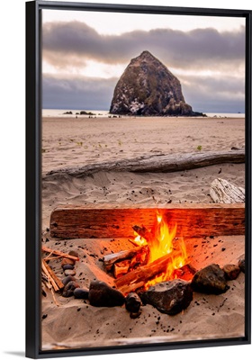 Bonfire at Haystack Rock, Cannon Beach, Oregon