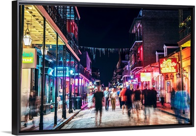 Bourbon Street At Night, New Orleans, Louisiana