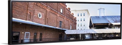 Brick facade of a factory building, American Tobacco Historic District, Durham, NC