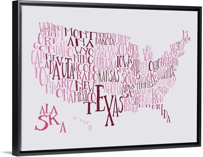 Bubble Gum US Typography Map