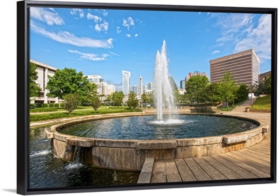Charlotte Skyline and Fountain
