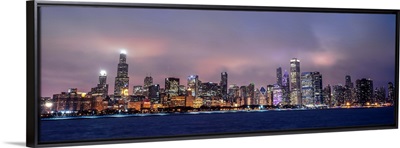 Chicago City Skyline at Dusk