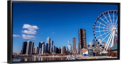 Chicago Skyline with Centennial Wheel