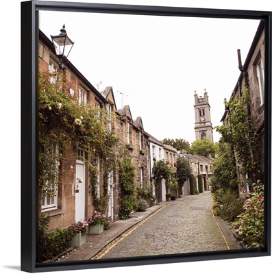 Circus Lane and St. Stephen's Church, Edinburgh, Scotland, UK - Square