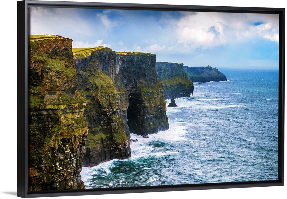 Landscape photograph of the picturesque Cliffs of Moher, located at the southwestern edge of the Burren region in County C...