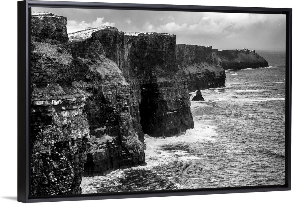 Landscape photograph of the picturesque Cliffs of Moher, located at the southwestern edge of the Burren region in County C...