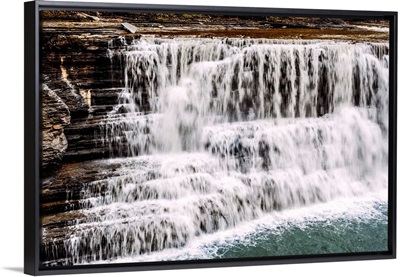 Close Up View Of Lower Falls, Genesee River, Letchworth State Park, New York
