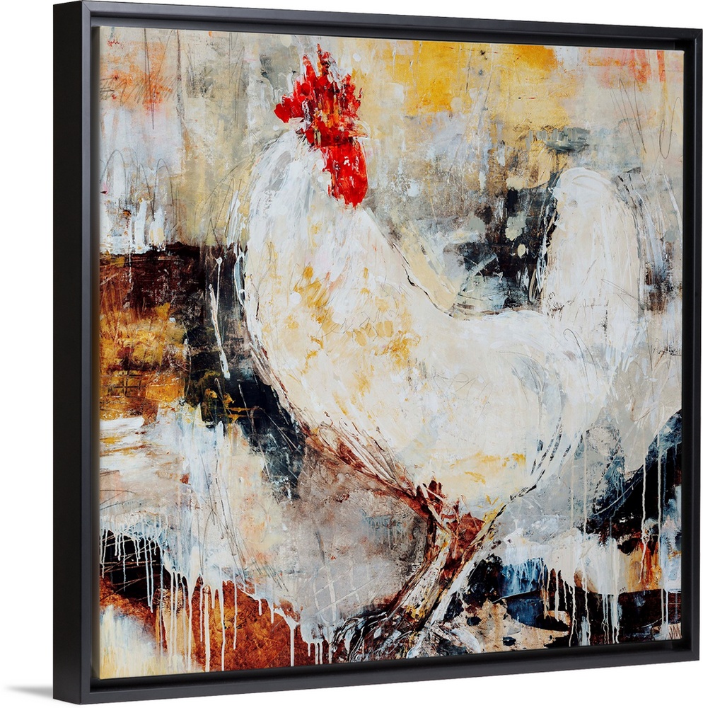 Abstract painting of a rooster.