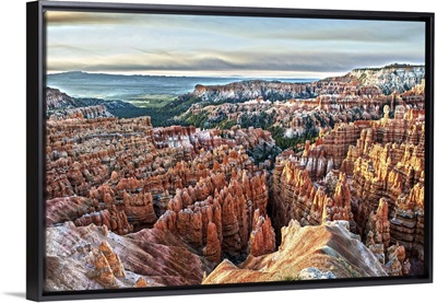 Colorful hoodoos and pine trees in Bryce Canyon, Utah