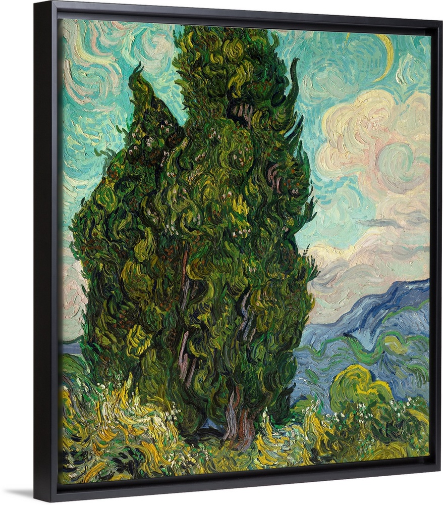 Cypresses was painted in late June 1889, shortly after Van Gogh began his yearlong stay at the asylum in Saint-Remy. The s...