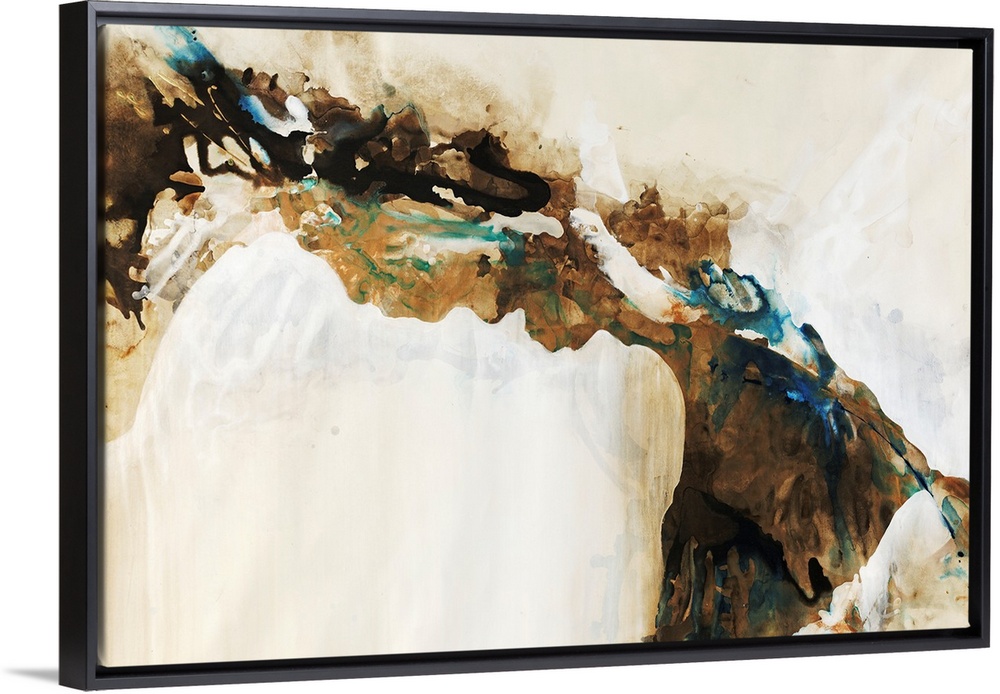 Pastel earth-toned contemporary and abstract painting that portrays the cracks and creases in the earth's surface.