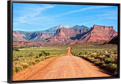 Dirt road into Arches National Park, Moab, Utah