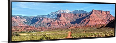 Dirt road into Arches National Park, Moab, Utah
