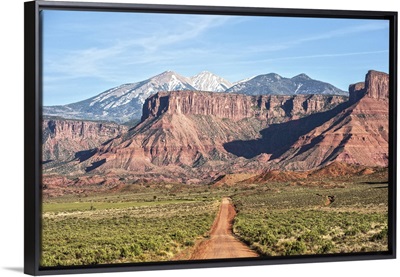Dirt road into Arches National Park, Moab, Utah