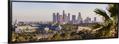 Downtown LA Skyline and Dodge Stadium, Los Angeles, California